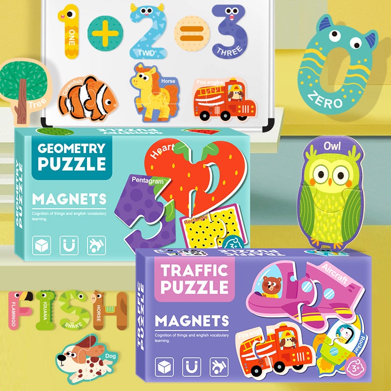 Children'S Magnetic Alphabet Colorful Abc Transportation Cognitive Patterns 26 Letters Learning Magnetic Sticker Toys - Image 4